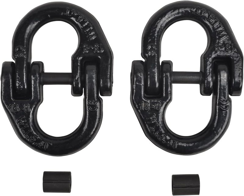 TBAPFS 1/2" Grade 80 Alloy Steel Hammerlock Coupling Link, Tow Hitch Hammer Lock Safety Trailer Chain Adapter Connector Link for Heavy Super Duty Truck Chain Hitch, 12000 Lbs Work Load Limit - Black - Image 1